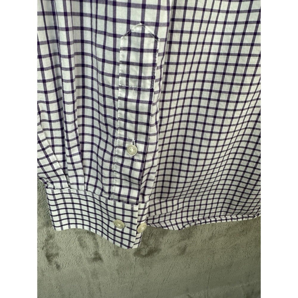 johnnie-O TCU Horned Frogs Embroidered Check Button-Down Shirt Purple/White L - Picture 9 of 12